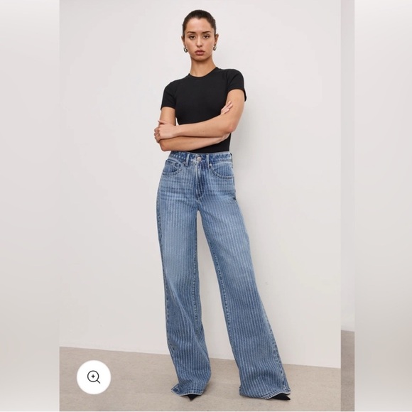 Good American Good Ease Diamond Flare Tall Jeans